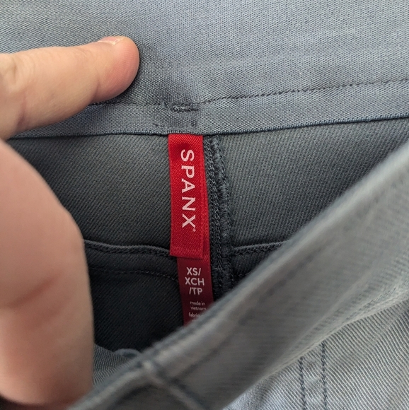 NWT Spanx Twill Straight Leg Pant color Hazy Blue Grey size XS - Picture 11 of 16